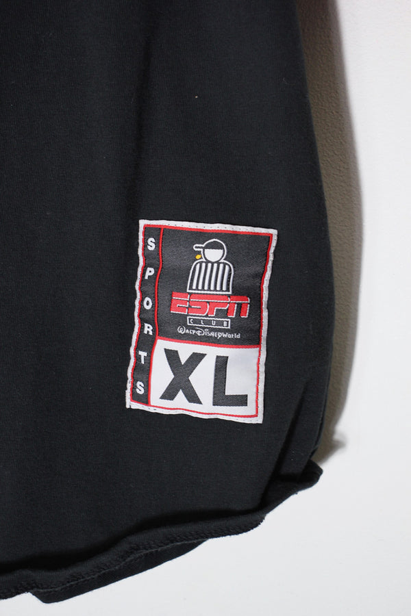 90'S S/S ESPN BASEBALL GAME SHIRT / BLACK/RED [SIZE: L USED]
