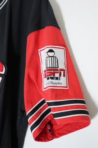 90'S S/S ESPN BASEBALL GAME SHIRT / BLACK/RED [SIZE: L USED]