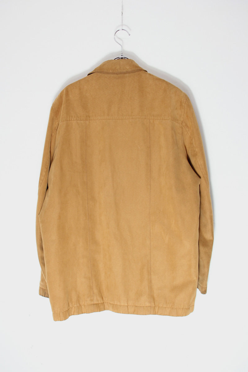 MADE IN SPAIN 90'S VEGAN LEATHER JACKET / BEIGE [SIZE: M equivalent USED]