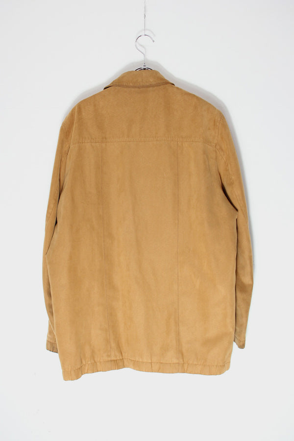 MADE IN SPAIN 90'S VEGAN LEATHER JACKET / BEIGE [SIZE: M equivalent USED]