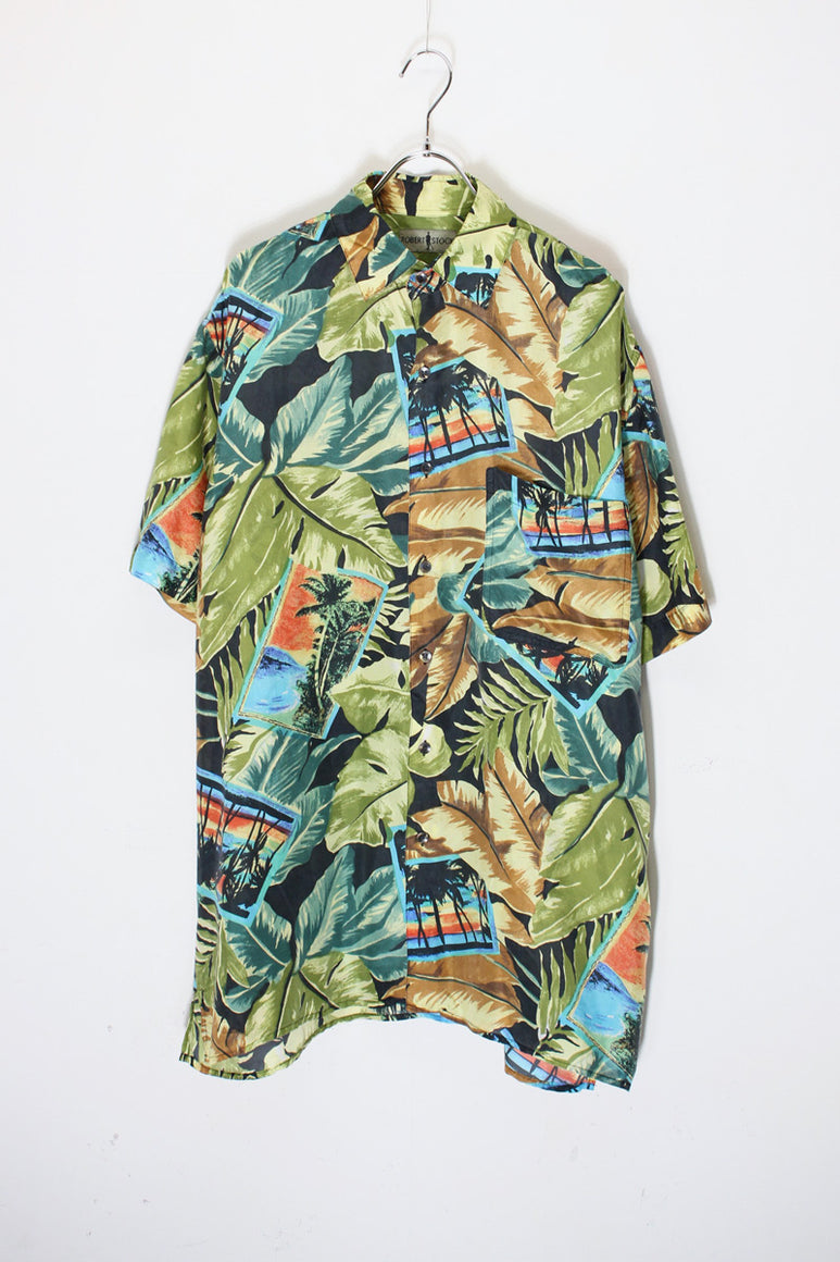 90'S S/S SILK HAWAIIAN SHIRT / MULTI [SIZE: M USED]