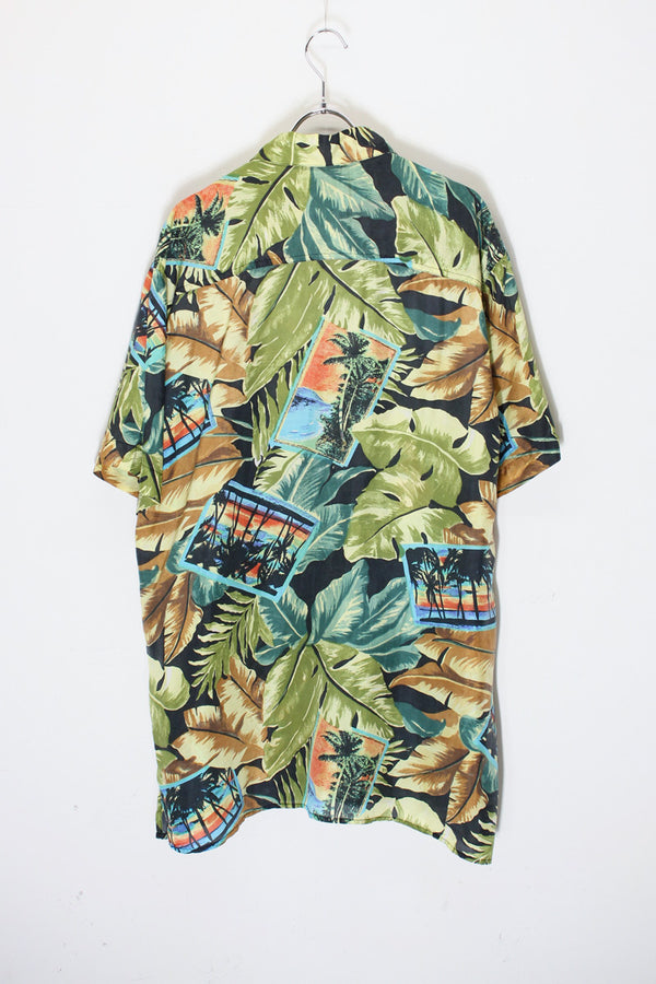 90'S S/S SILK HAWAIIAN SHIRT / MULTI [SIZE: M USED]