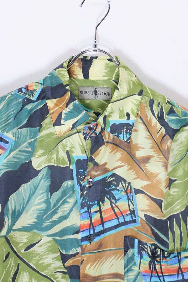 90'S S/S SILK HAWAIIAN SHIRT / MULTI [SIZE: M USED]