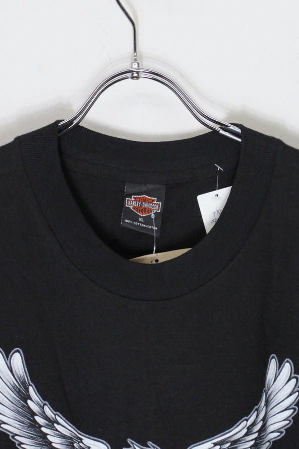 MADE IN USA 97'S S/S #1CYCLR CENTER BACK PRINT T-SHIRT / BLACK [SIZE: XL DEADSTOCK/NOS]