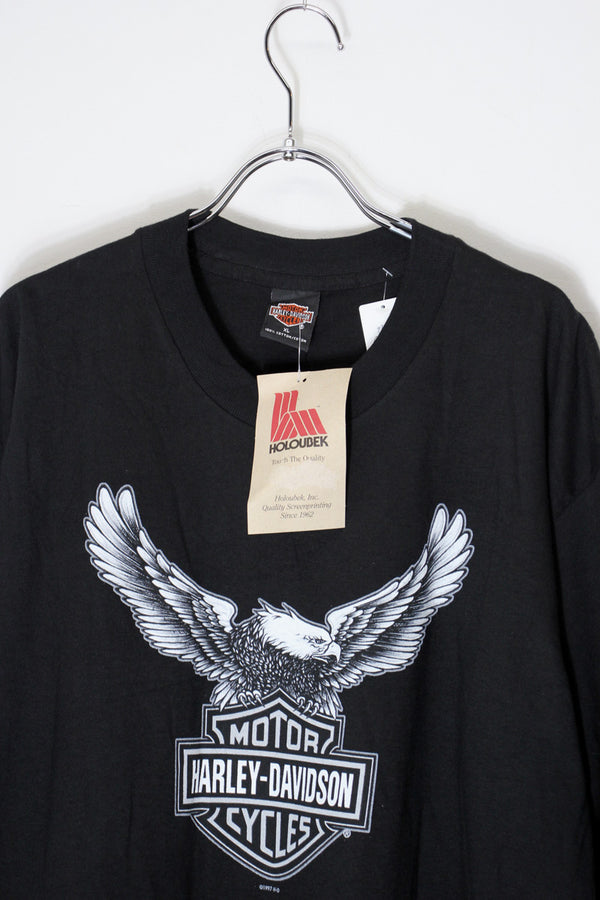 MADE IN USA 97'S S/S #1CYCLR CENTER BACK PRINT T-SHIRT / BLACK [SIZE: XL DEADSTOCK/NOS]