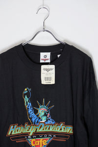 MADE IN USA 90'S S/S NEW YORK CAFÉ PRINT T-SHIRT / BLACK [SIZE: XL DEADSTOCK/NOS]