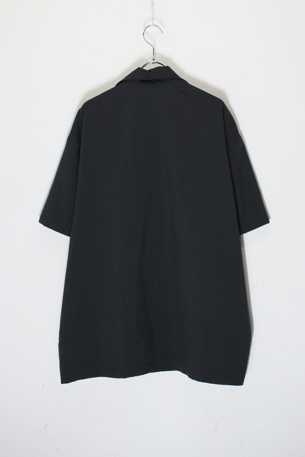 MADE IN USA 90'S S/S OPEN COLLAR LINE CUBA SHIRT / BLACK/RED [SIZE: L USED]