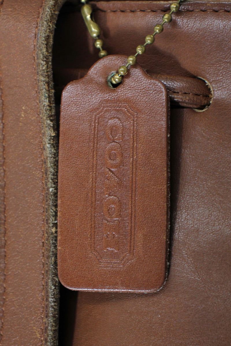 MADE IN USA 80'S LEATHER SMALL BACK PACK / TAN [ SIZE: ONE SIZE USED ]
