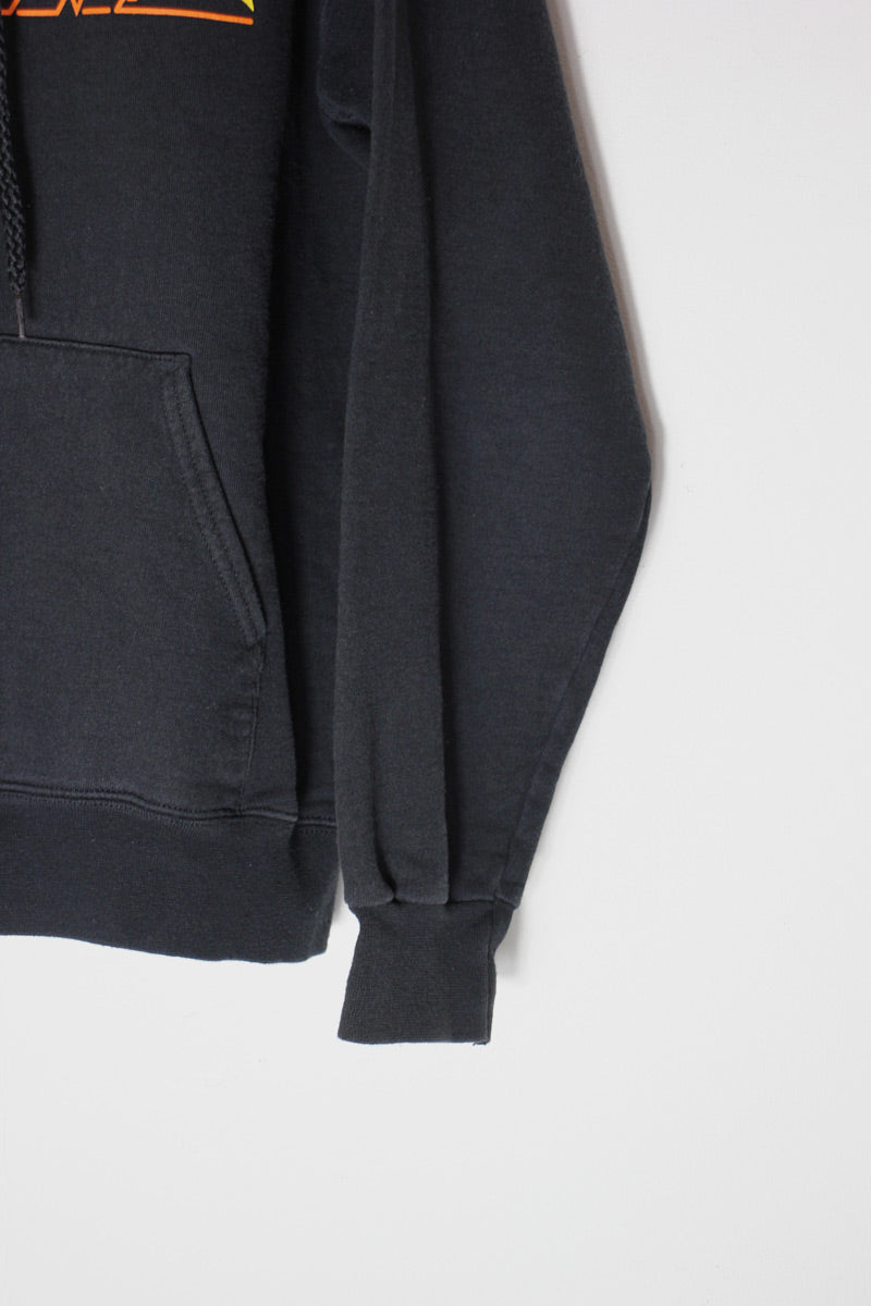 FIRE LOGO PRINT PULLOVER SWEAT HOODIE / BLACK [SIZE: S USED]