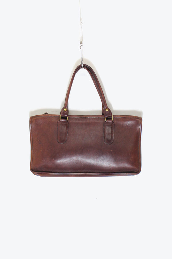 MADE IN USA 80'S LEATHER SMALL HAND BAG / BROWN [SIZE: ONE SIZE USED]