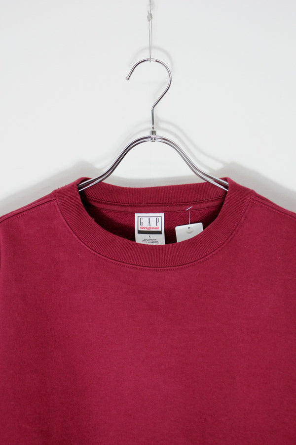 HEAVY WEIGHT CREW NECK SWEAT SHIRT / WINE RED [SIZE: L USED]