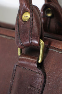 MADE IN USA 80'S LEATHER SMALL HAND BAG / BROWN［ SIZE: ONE SIZE USED ]