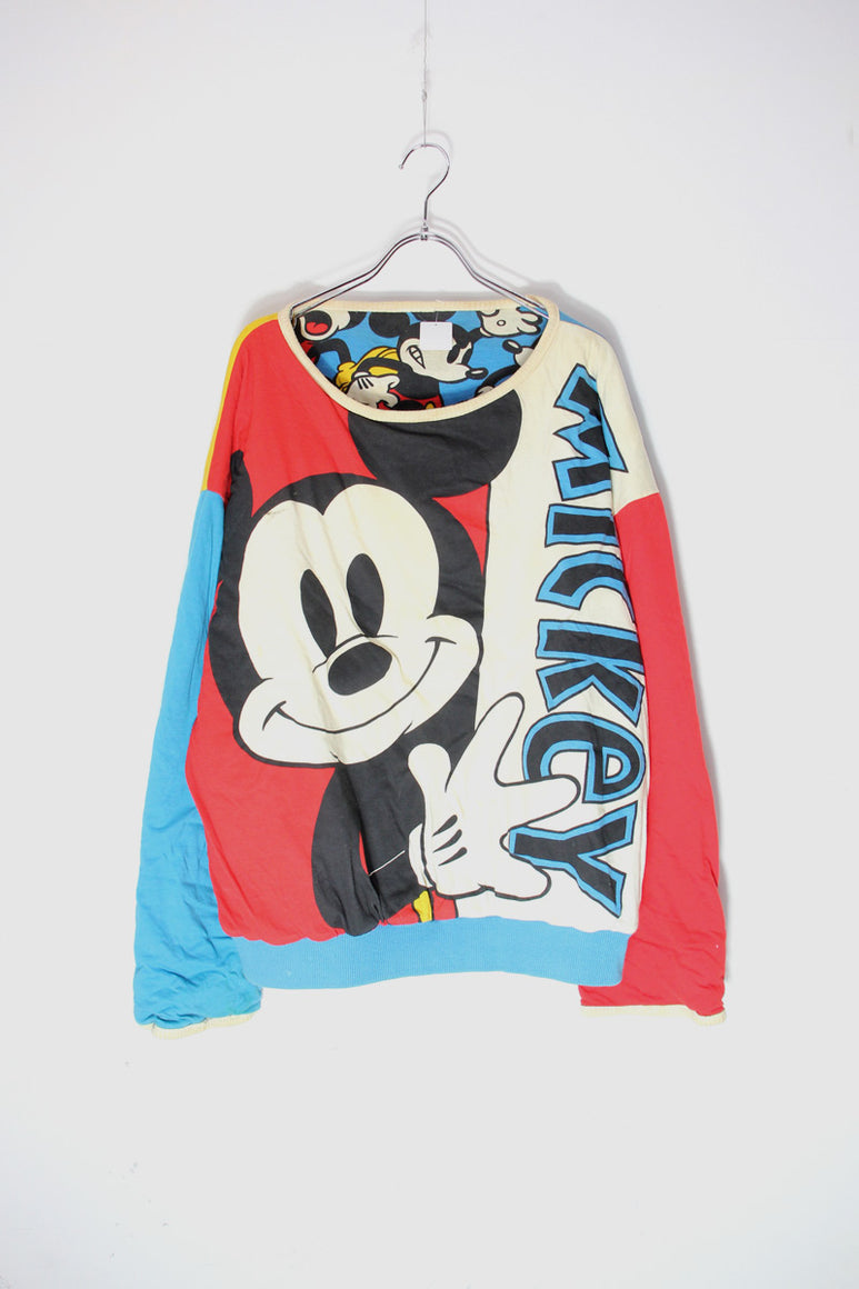 90'S REVERSIBLE MICKEY SWEATSHIRT / MULTI [SIZE: O/S USED]