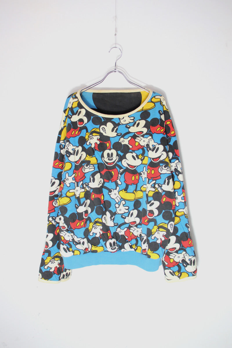 90'S REVERSIBLE MICKEY SWEATSHIRT / MULTI [SIZE: O/S USED]