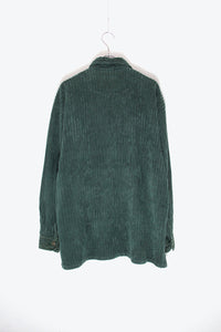 90'S CORDUROY ZIP SHIRT JACKET / FOREST GREEN [SIZE: L USED]