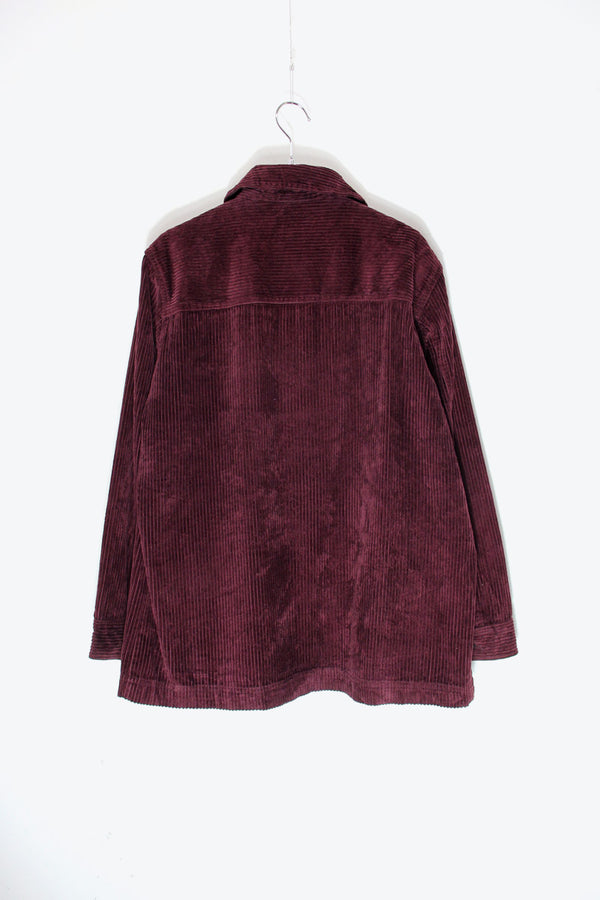 90'S CORDUROY BUTTON JACKET / DARK PURPLE [SIZE: M USED]