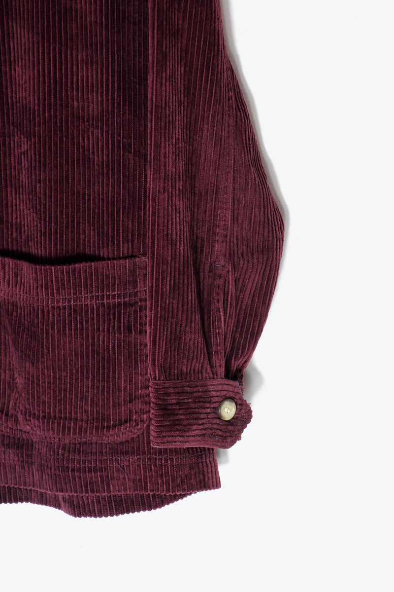 90'S CORDUROY BUTTON JACKET / DARK PURPLE [SIZE: M USED]