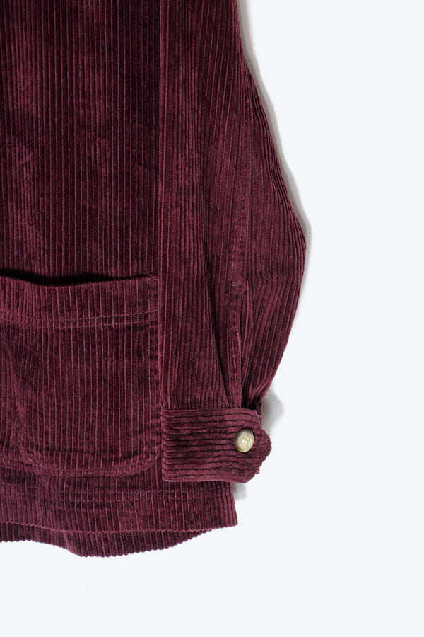 90'S CORDUROY BUTTON JACKET / DARK PURPLE [SIZE: M USED]