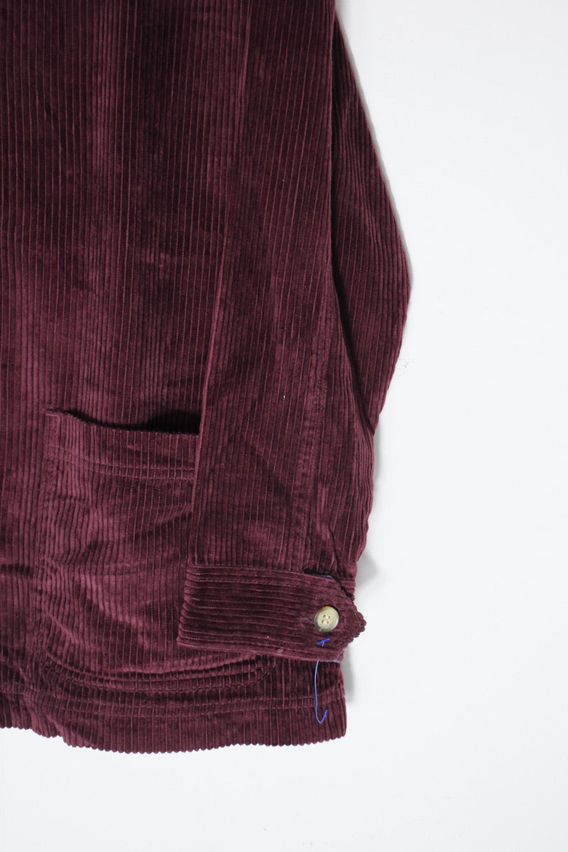 90'S CORDUROY BUTTON JACKET / DARK PURPLE [SIZE: L USED]