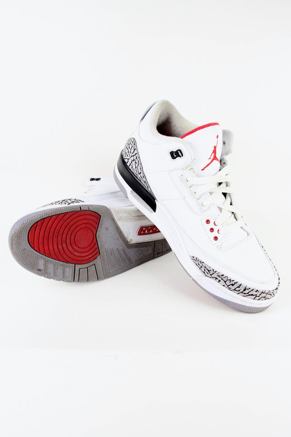 AIR JORDAN 3 RETRO / WHITE / GREY [SIZE: US11 (29.0cm) USED]