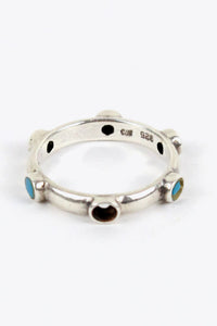 925 SILVER RING W/STONE / SILVER [SIZE:17号相当 USED]