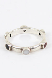 925 SILVER RING W/STONE / SILVER [SIZE:17号相当 USED]