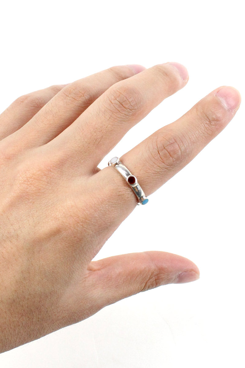 925 SILVER RING W/STONE / SILVER [SIZE: US 8.5 equivalent USED]