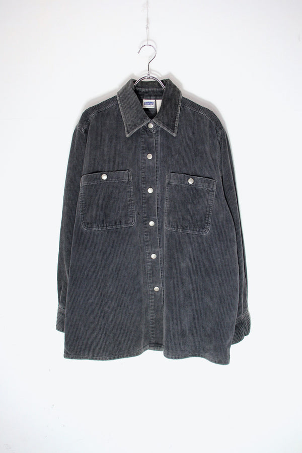 90'S CORDUROY SHIRT JACKET / FADED BLACK [SIZE: M USED]