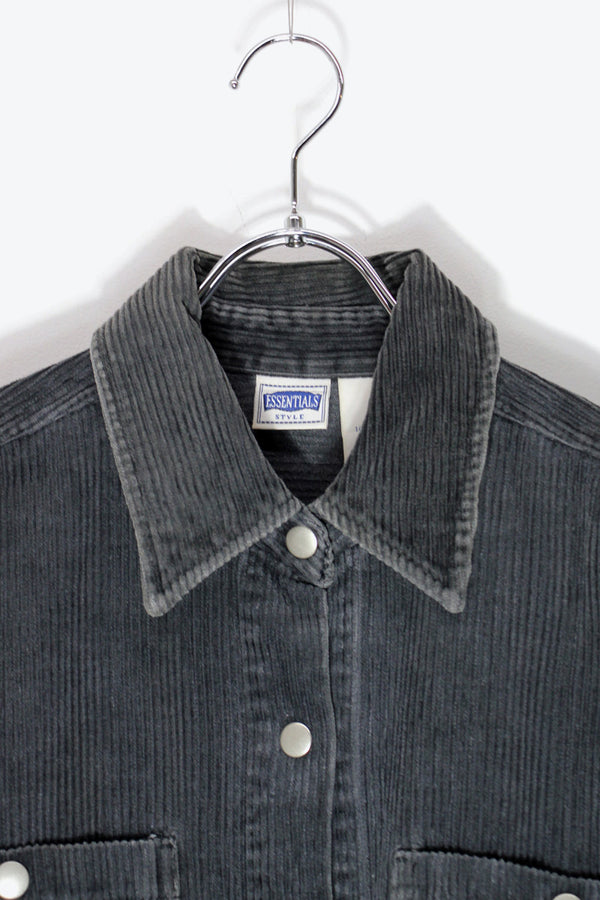 90'S CORDUROY SHIRT JACKET / FADED BLACK [SIZE: M USED]