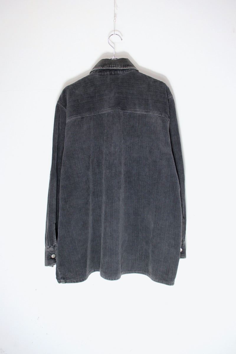 90'S CORDUROY SHIRT JACKET / FADED BLACK [SIZE: M USED]
