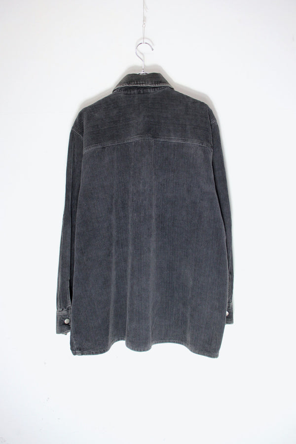 90'S CORDUROY SHIRT JACKET / FADED BLACK [SIZE: M USED]