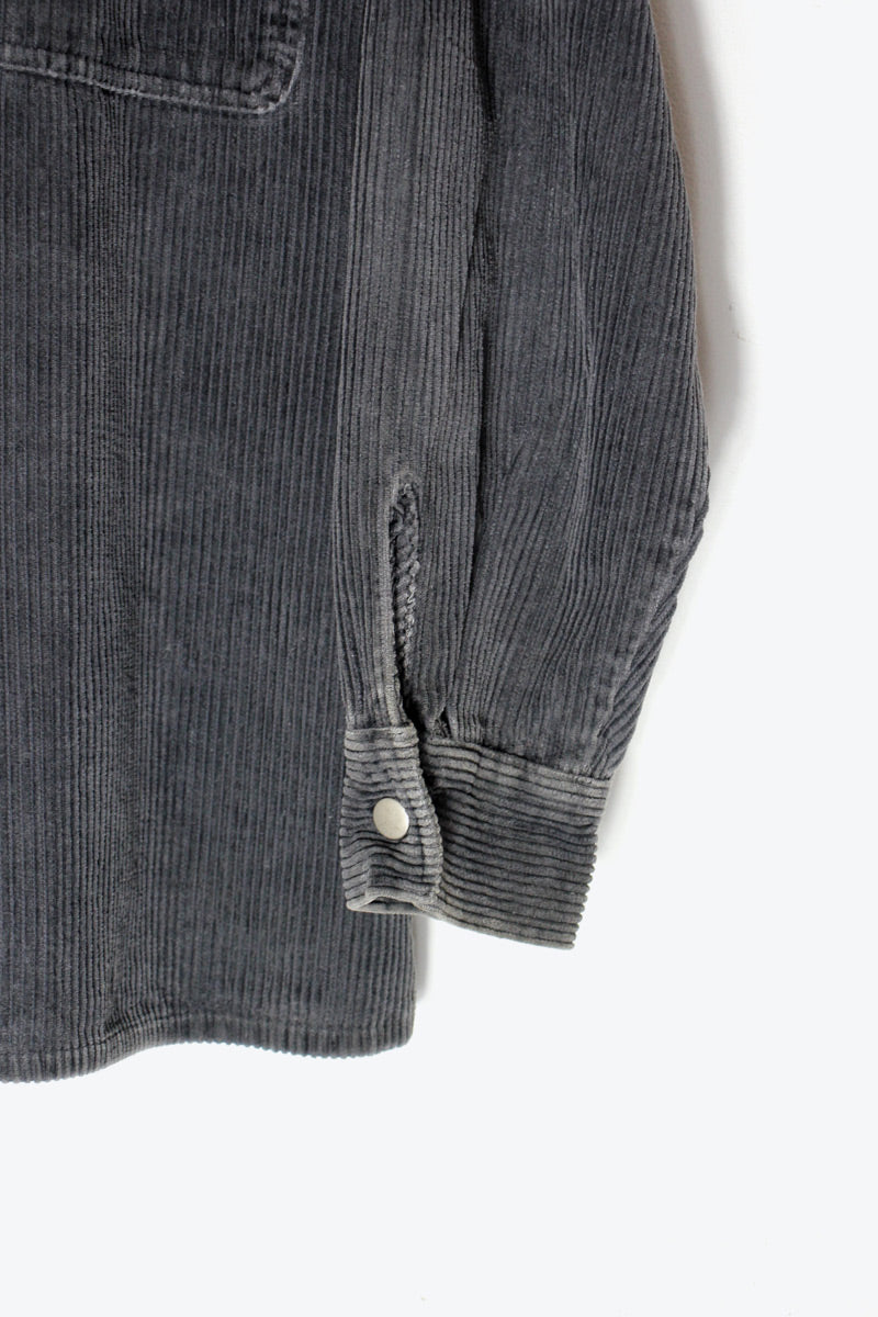 90'S CORDUROY SHIRT JACKET / FADED BLACK [SIZE: M USED]