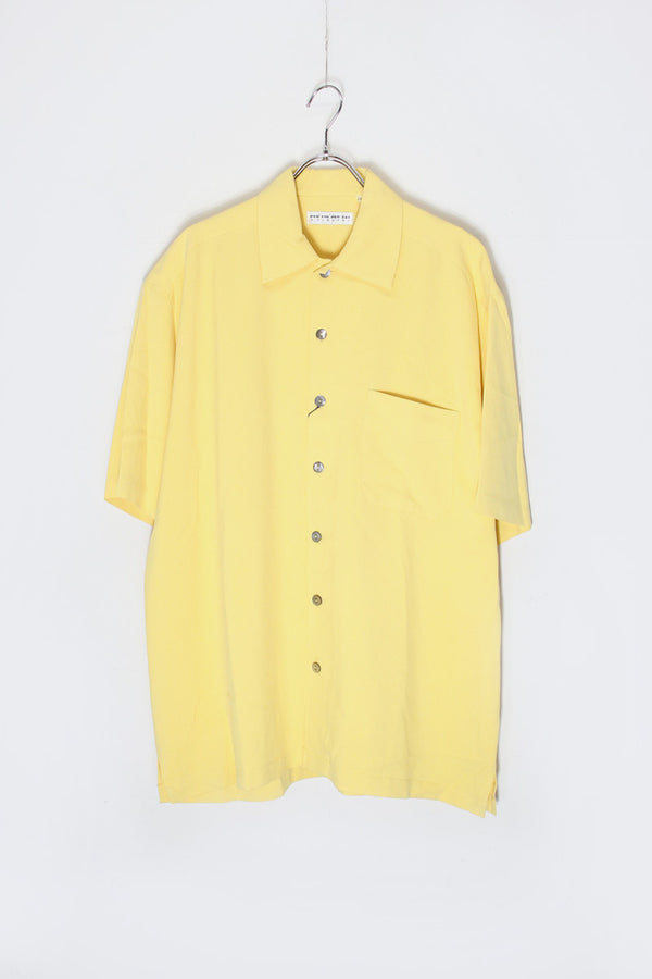 90'S S/S SILK SHIRT / LEMON [DEADSTOCK/NOS]