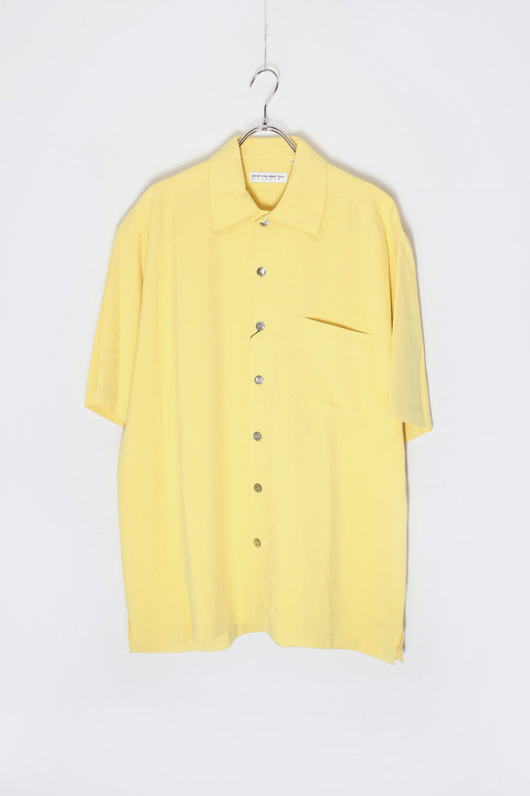 90'S S/S SILK SHIRT / LEMON [DEADSTOCK/NOS]