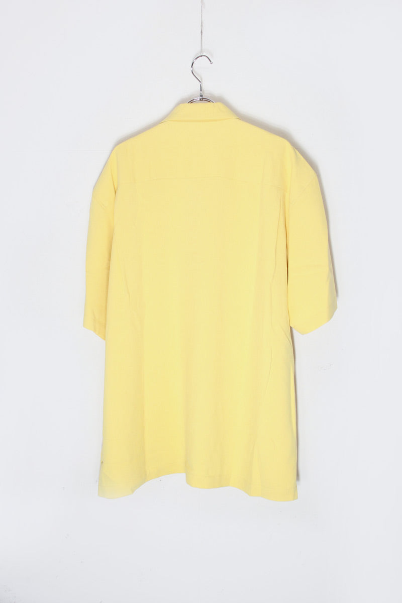 90'S S/S SILK SHIRT / LEMON [DEADSTOCK/NOS]