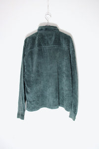 90'S CORDUROY ZIP SHIRT JACKET / DARK GREEN [SIZE: M相当 USED]