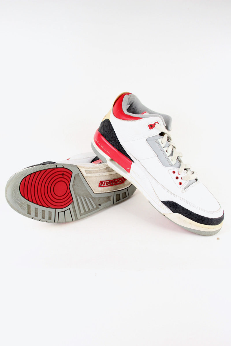 AIR JORDAN 3 RETRO / WHITE / RED / BLACK [SIZE: US11 (29.0cm) USED]