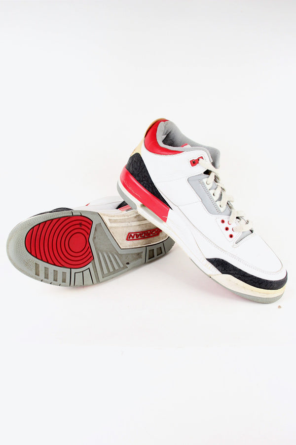 AIR JORDAN 3 RETRO / WHITE / RED / BLACK [SIZE: US11 (29.0cm) USED]