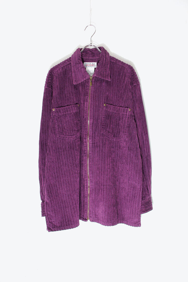90'S CORDUROY ZIP SHIRT JACKET / PURPLE [SIZE: M USED]