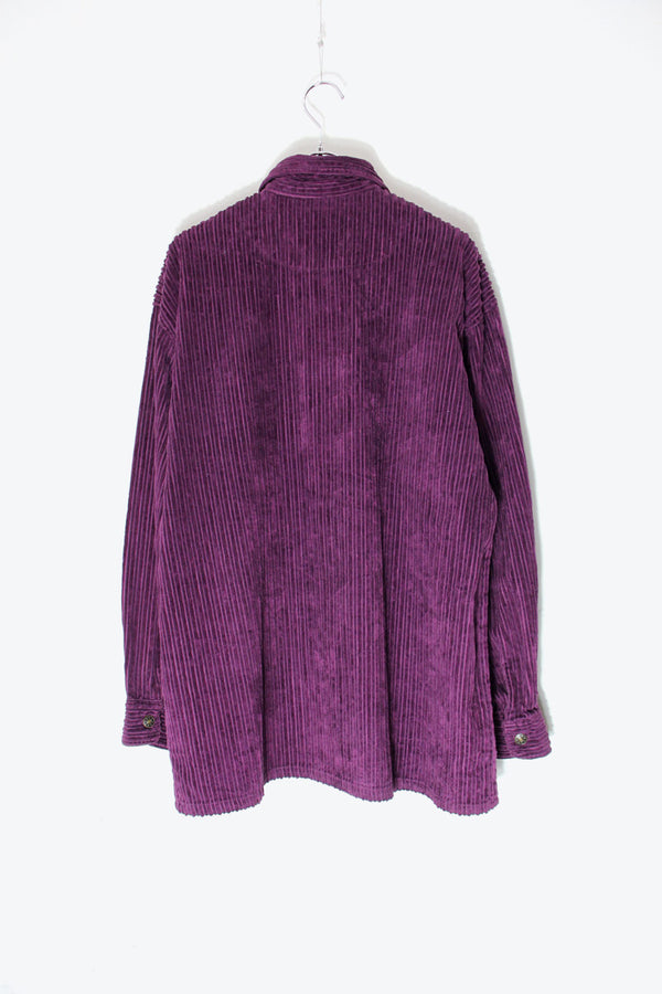 90'S CORDUROY ZIP SHIRT JACKET / PURPLE [SIZE: M USED]