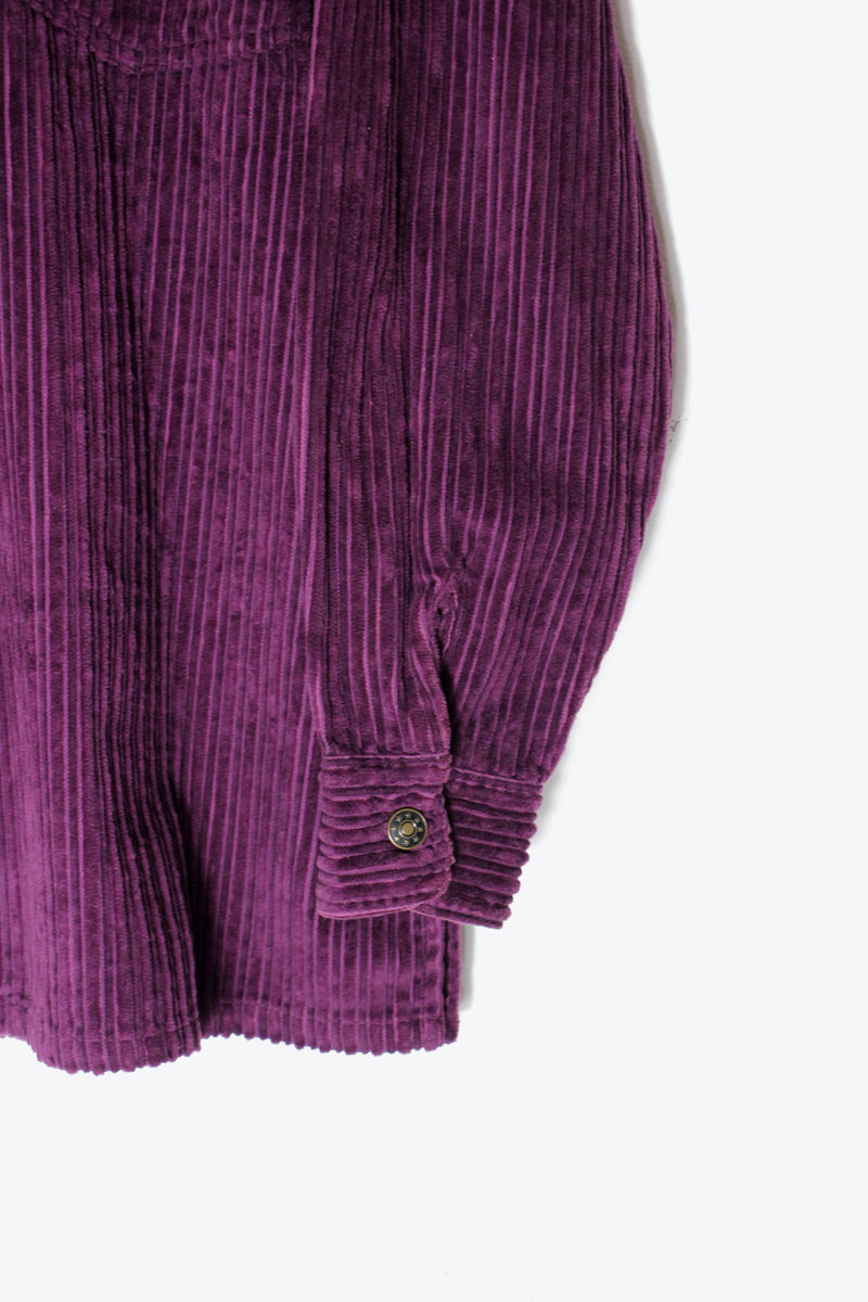 90'S CORDUROY ZIP SHIRT JACKET / PURPLE [SIZE: M USED]