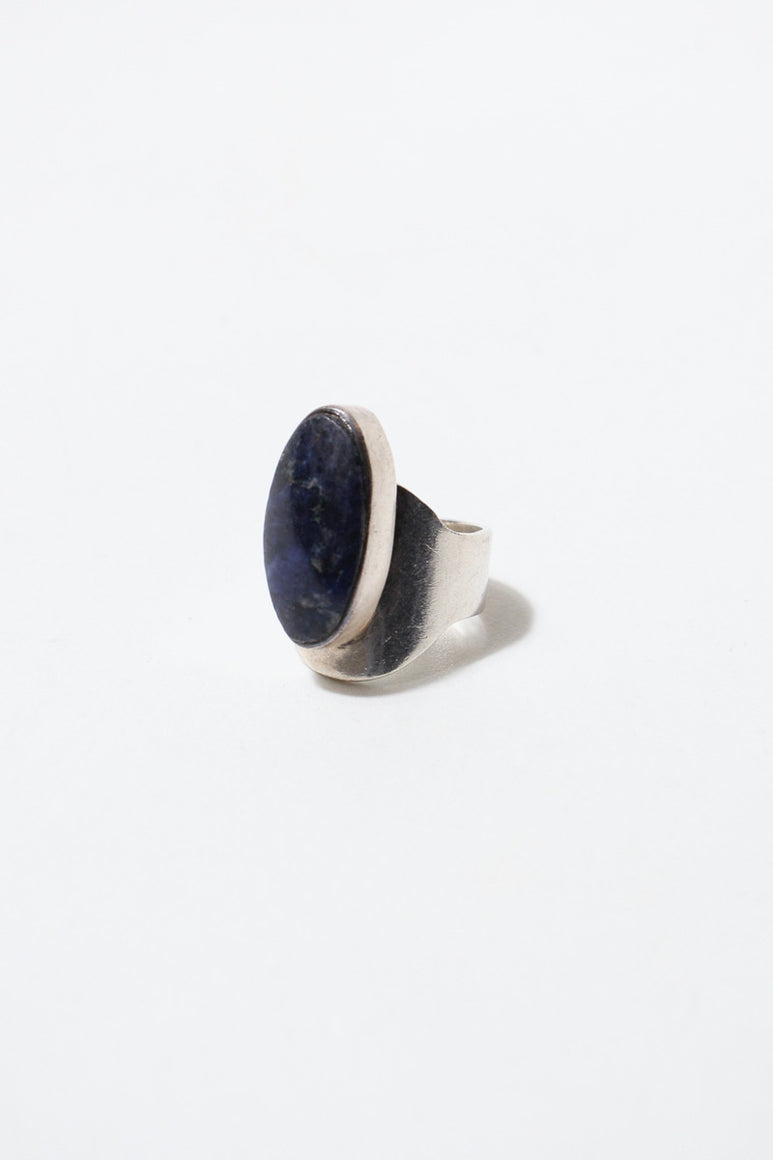 MADE IN MEXICO 925 SILVER RING W/LAPIS LAZULI [SIZE: 18号 USED]