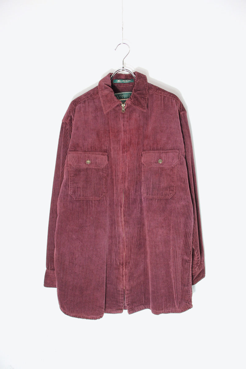 CORDUROY ZIP JACKET / BURGUNDY [SIZE: S USED]