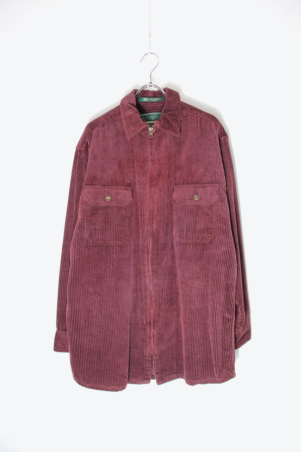 CORDUROY ZIP JACKET / BURGUNDY [SIZE: S USED]