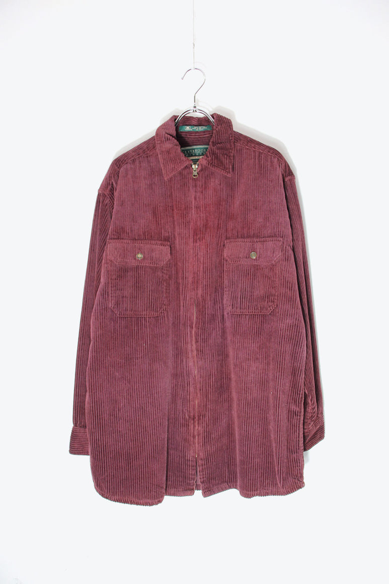 COURDUROY ZIP JACKET / BURGUNDY [SIZE: S USED]