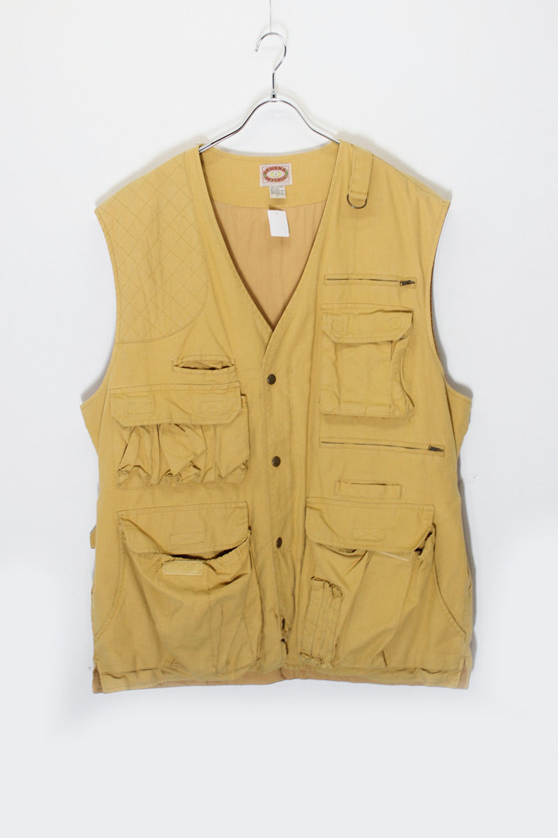 90'S HUNTING COTTON VEST / CAMEL [SIZE: L USED]
