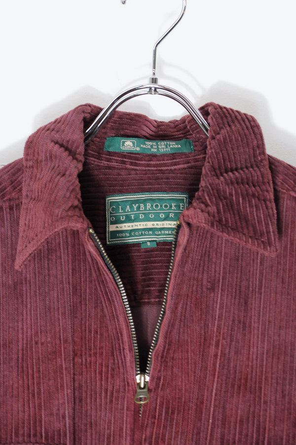 CORDUROY ZIP JACKET / BURGUNDY [SIZE: S USED]