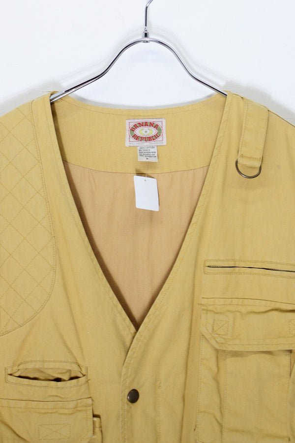 90'S HUNTING COTTON VEST / CAMEL [SIZE: L USED]