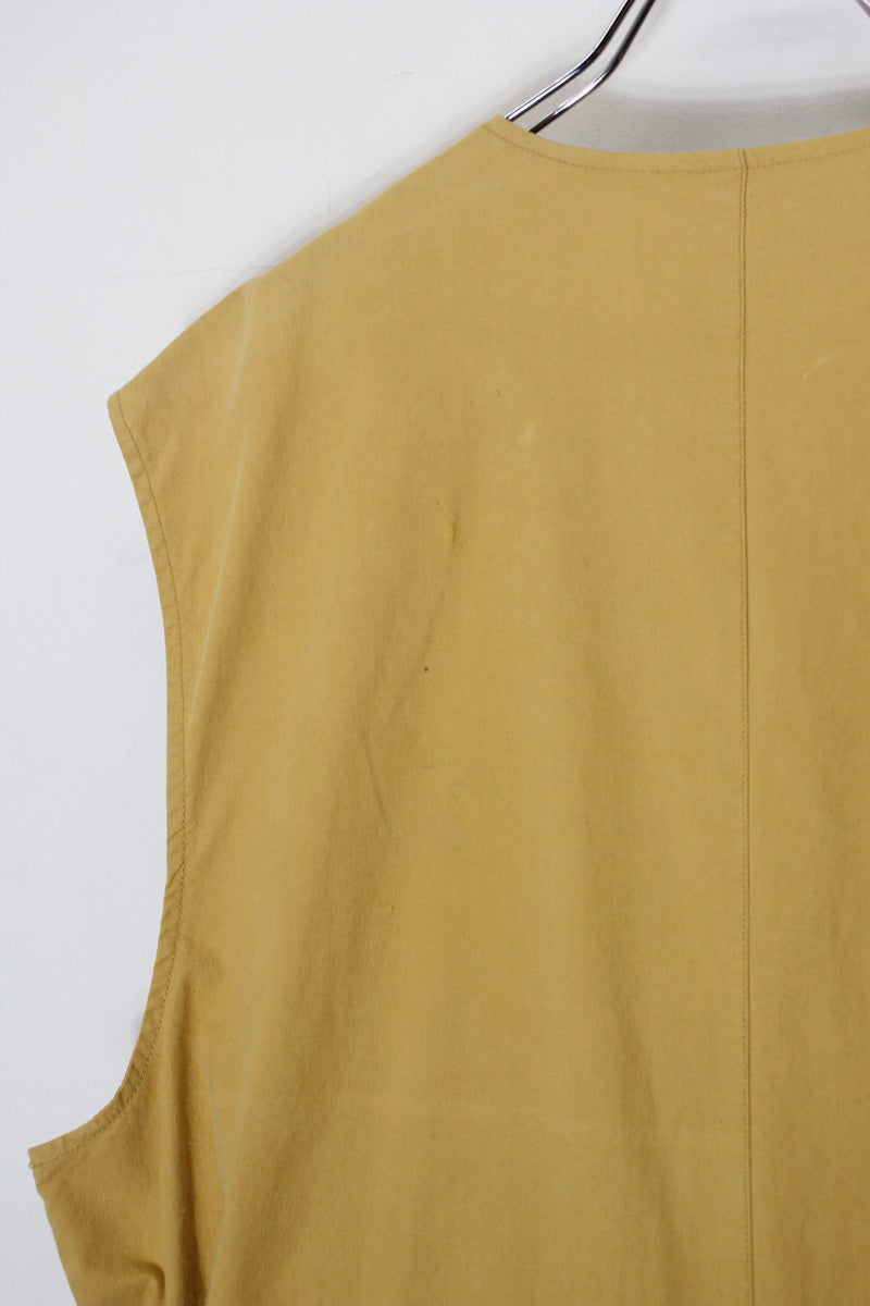 90'S HUNTING COTTON VEST / CAMEL [SIZE: L USED]