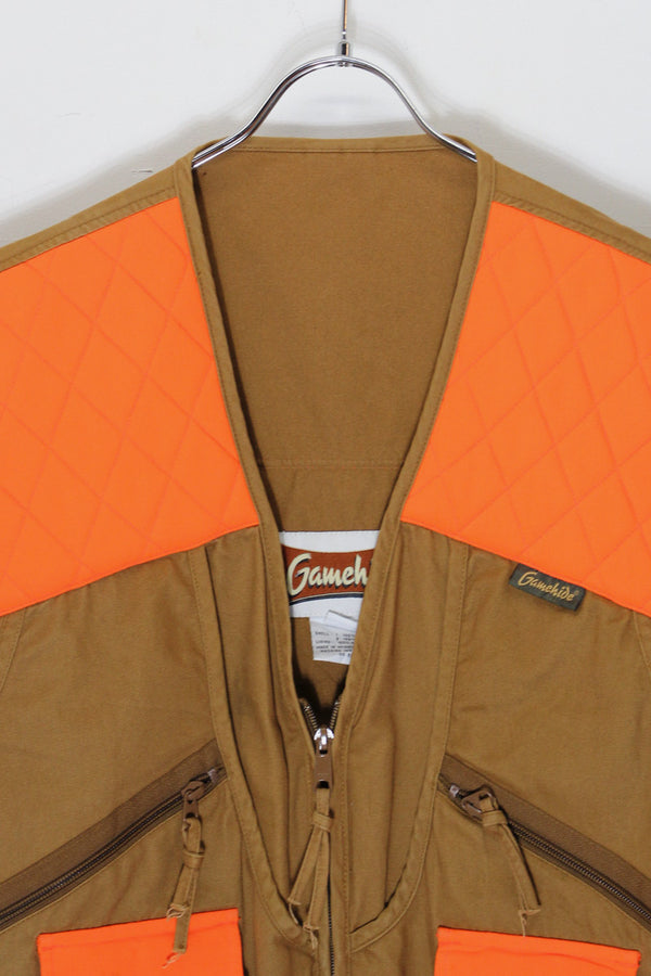 HUNTING VEST / BROWN/ORANGE [SIZE: L USED]